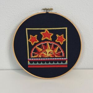 Handmade Original Cross-Stitch 8.5” Hoop: Sunshine